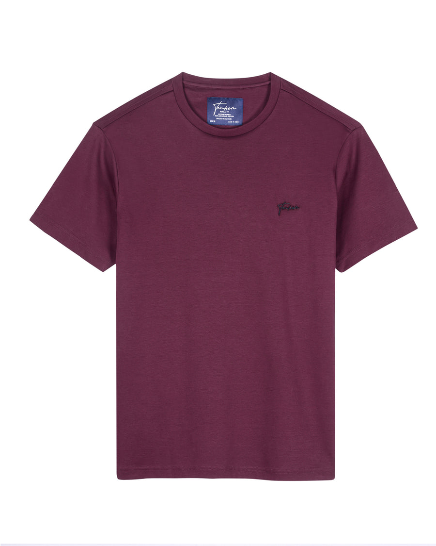 Reserve Crew T Shirt Interlock Burgundy