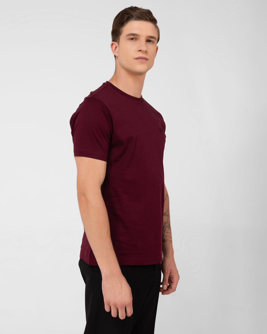 Reserve Crew T Shirt Interlock Burgundy