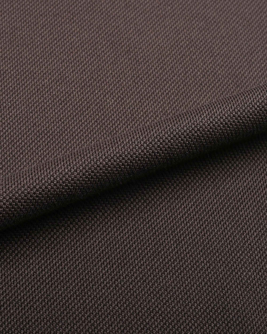 Deep Brown Mercerised Luxury Cotton Piqué Men's Regular Fit Polo T-Shirt with Solid Polo