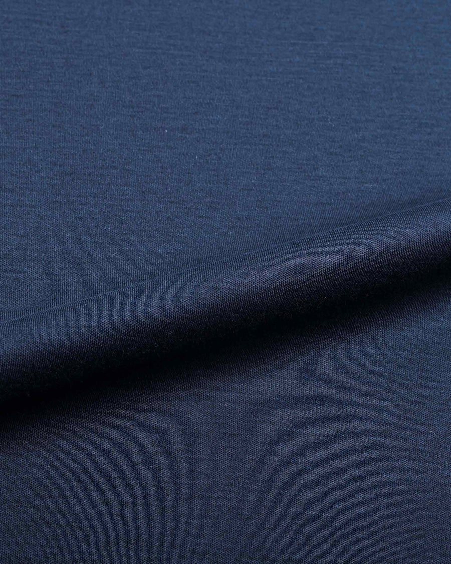 Dark Navy Mercerised Premium Cotton Interlock Crew Neck T-Shirt