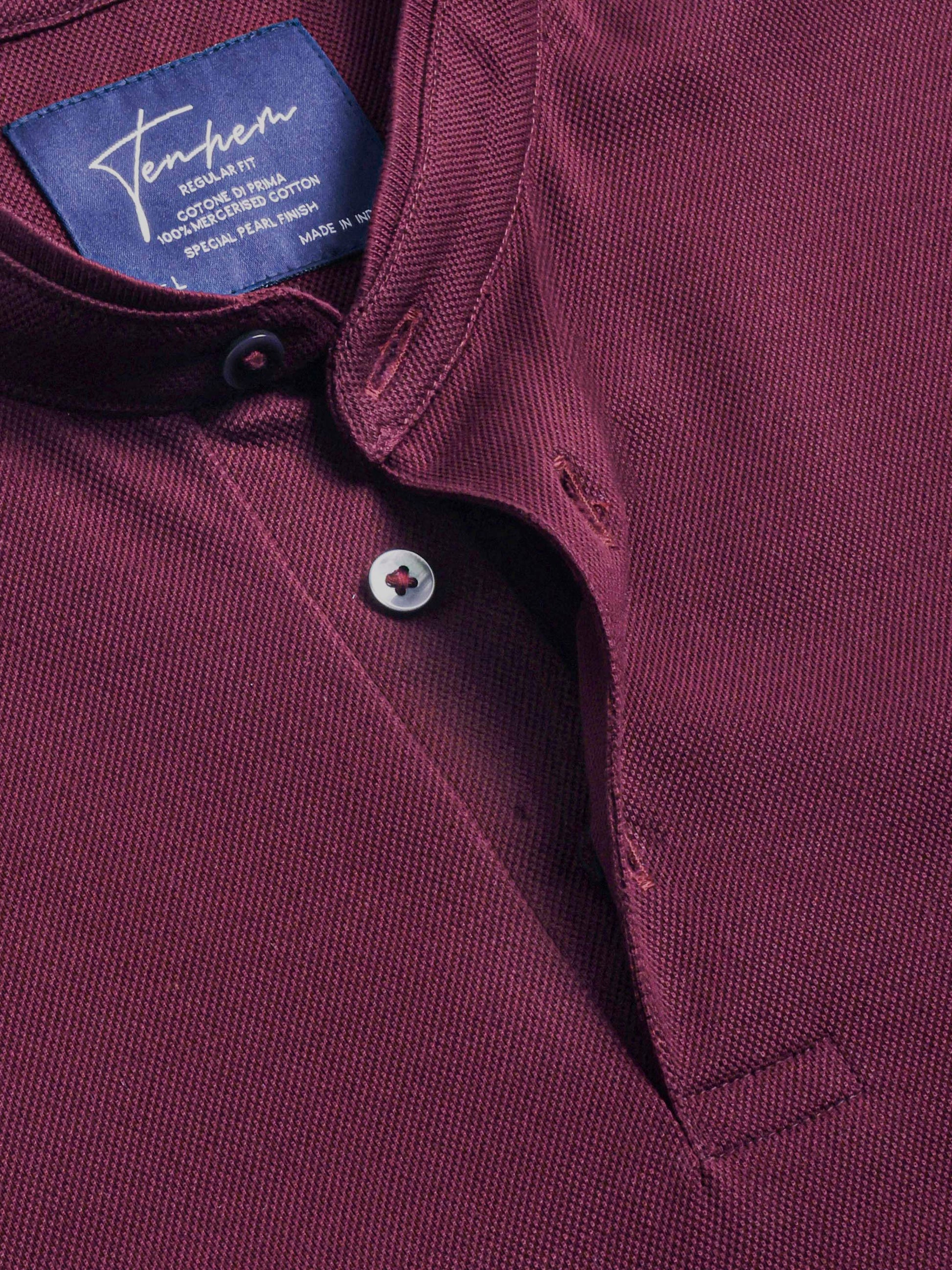 High-quality wine polo shirt crafted in mercerised cotton pique for everyday sophistication Tenhem
