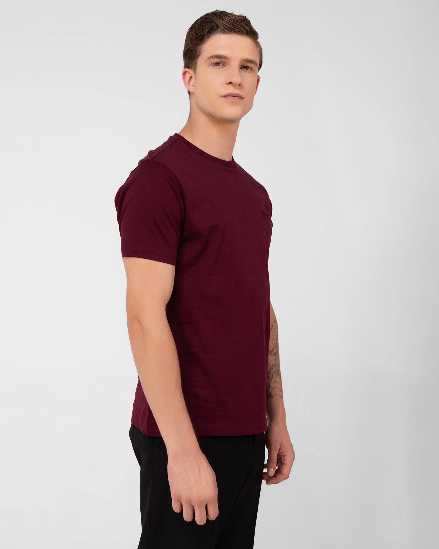 Branded navy t shirt in mercerised cotton pique with classic regular fit Tenhem