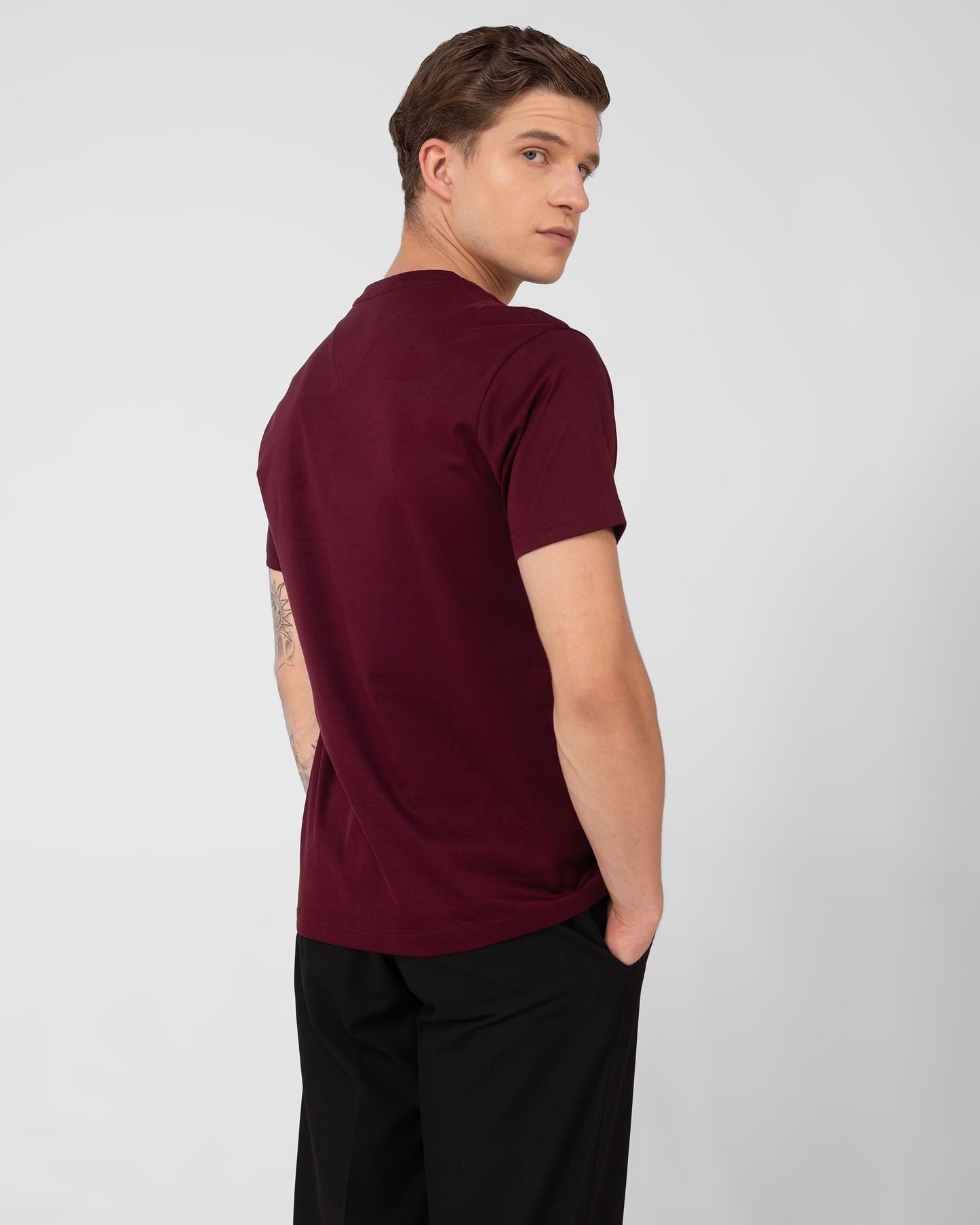 Luxury Heavy Cotton Interlock T Shirt Wine Wine