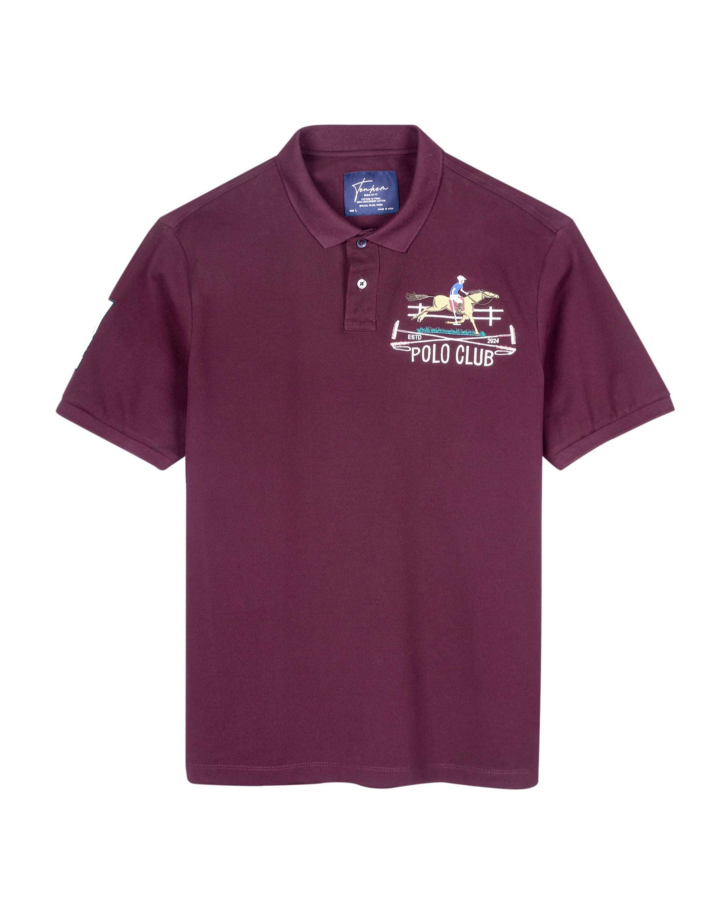 Crest Polo Pique Reserve Burgundy