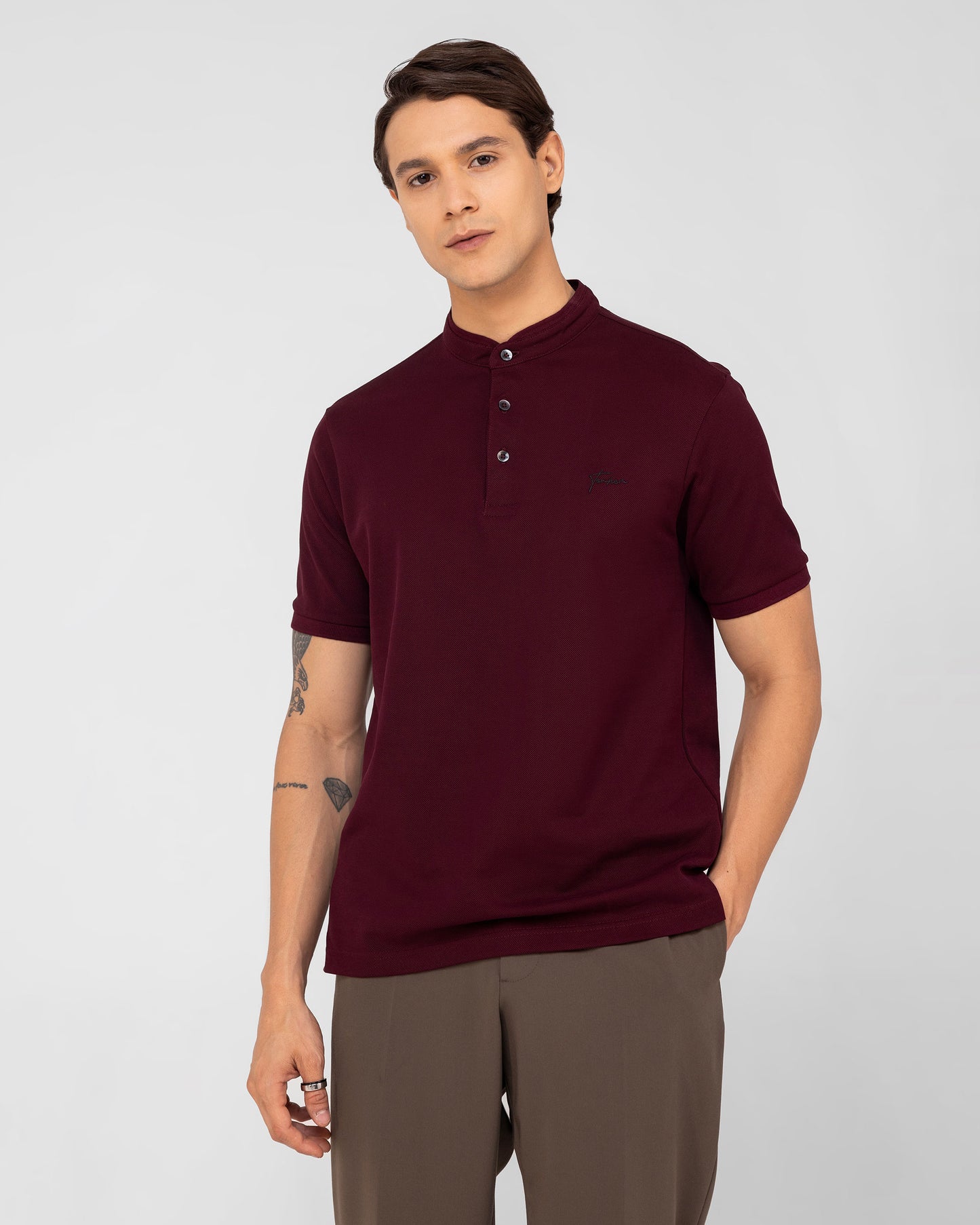 Ascend Polo Pique Reserve Burgundy