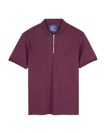 Edge Zipper Polo Interlock Reserve Burgundy