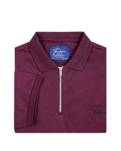 Edge Zipper Polo Interlock Reserve Burgundy