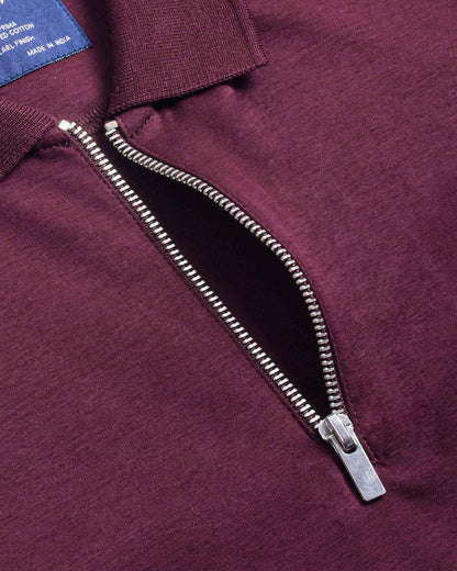 Edge Zipper Polo Interlock Reserve Burgundy