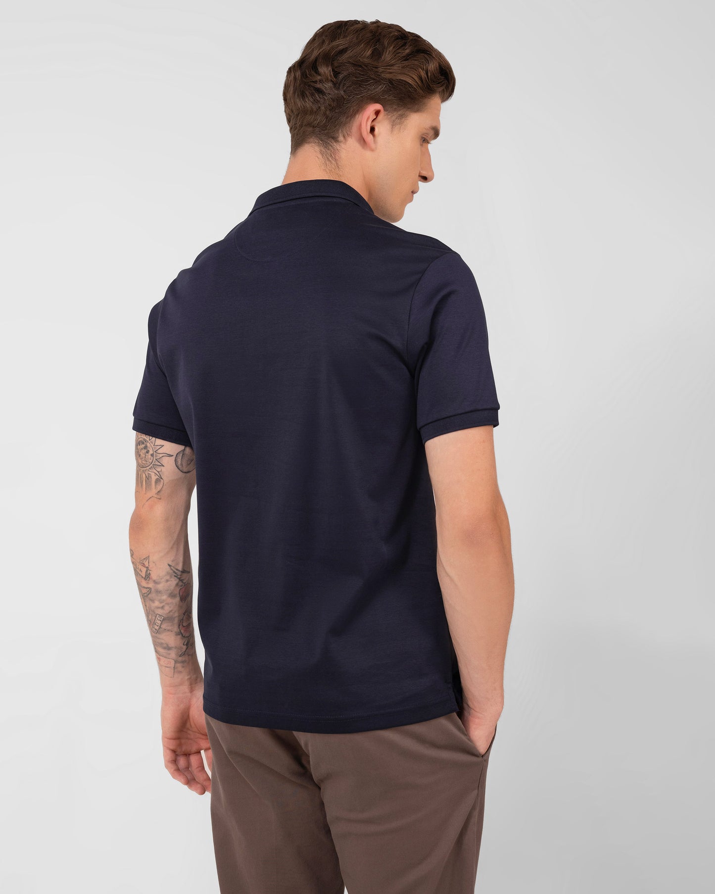 Edge Zipper Polo Interlock Midnight Navy