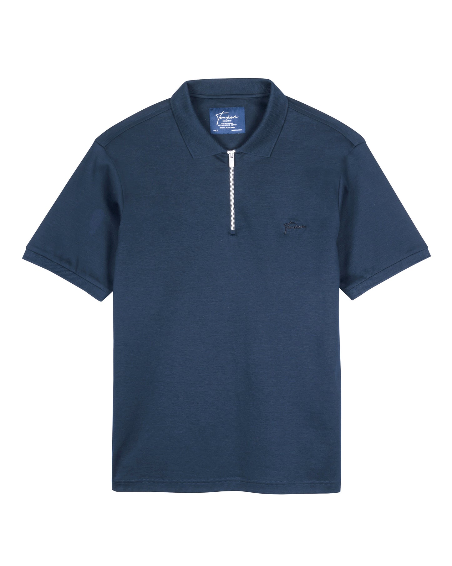 Edge Zipper Polo Interlock Midnight Navy