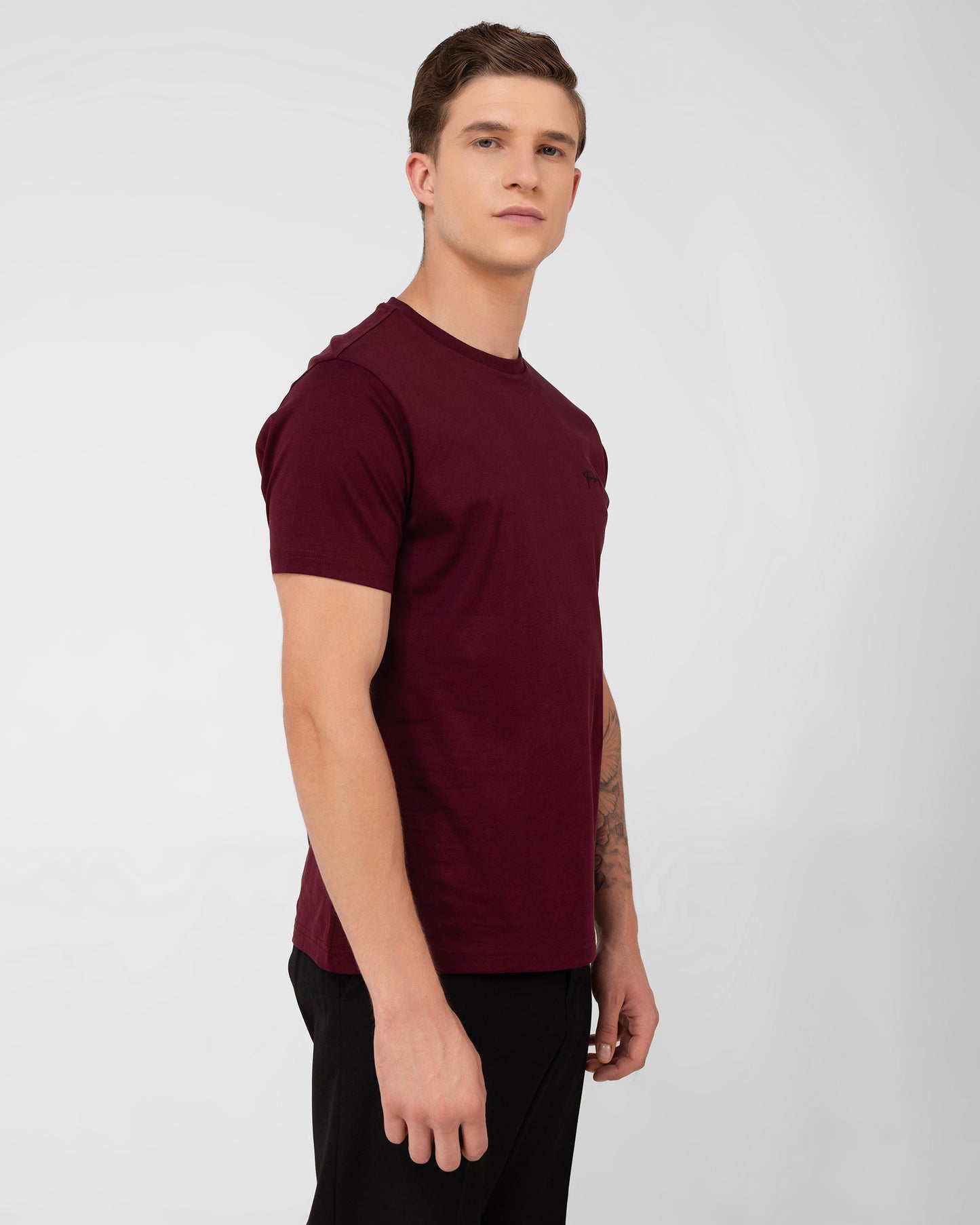 Reserve Crew T Shirt Interlock  Burgundy