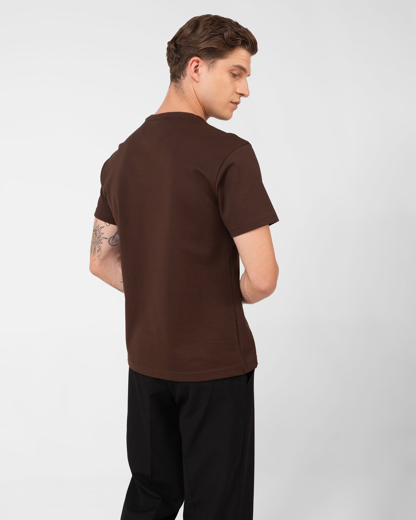 Reserve Crew T Shirt Pique Dark Mocha