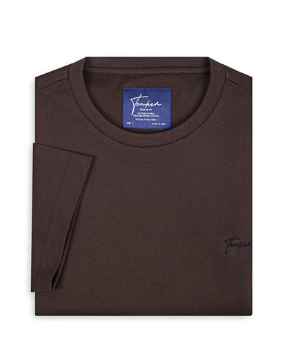 Branded T-Shirt for Men | Reserve Crew T Shirt Pique Dark Mocha