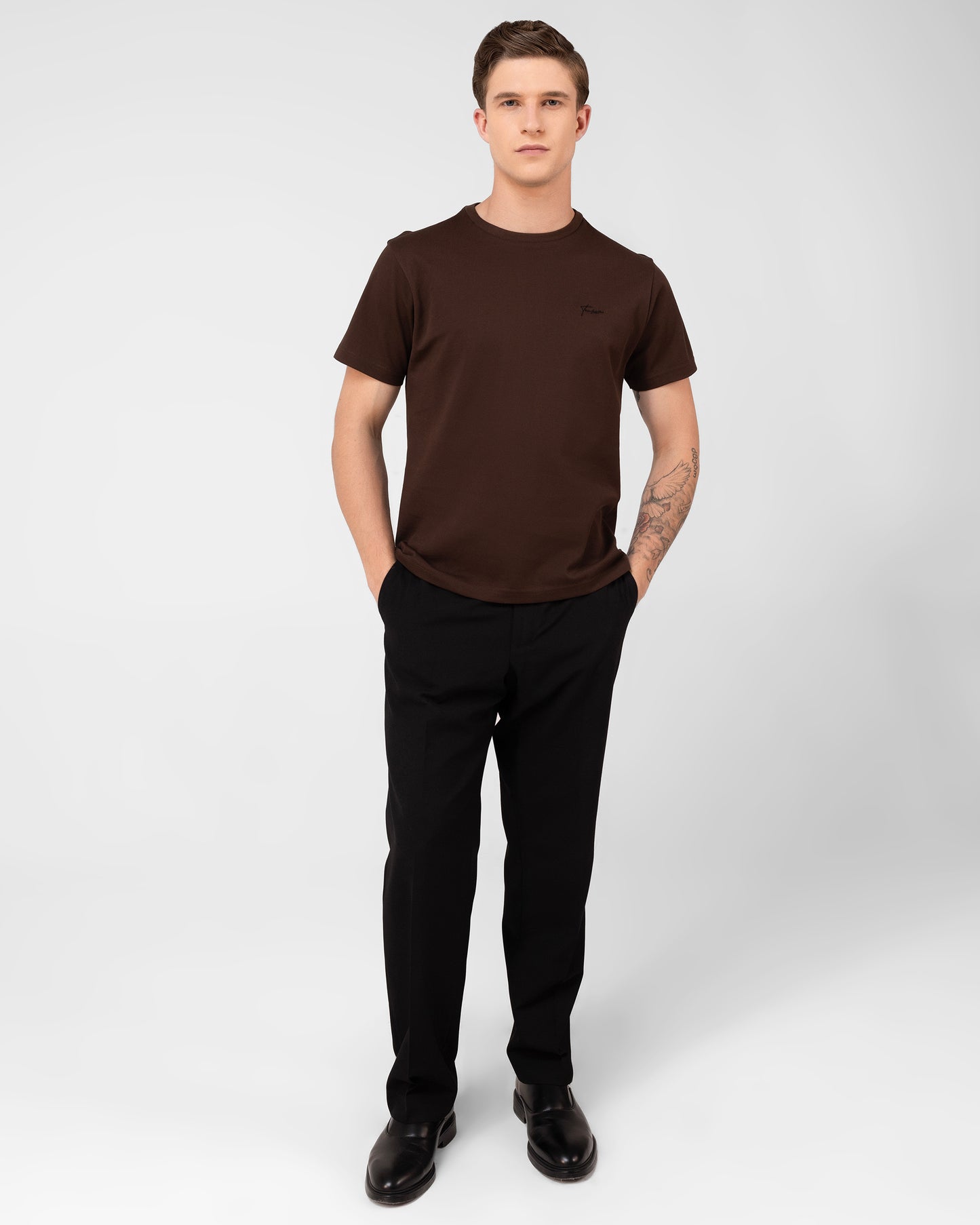Reserve Crew T Shirt Pique Dark Mocha