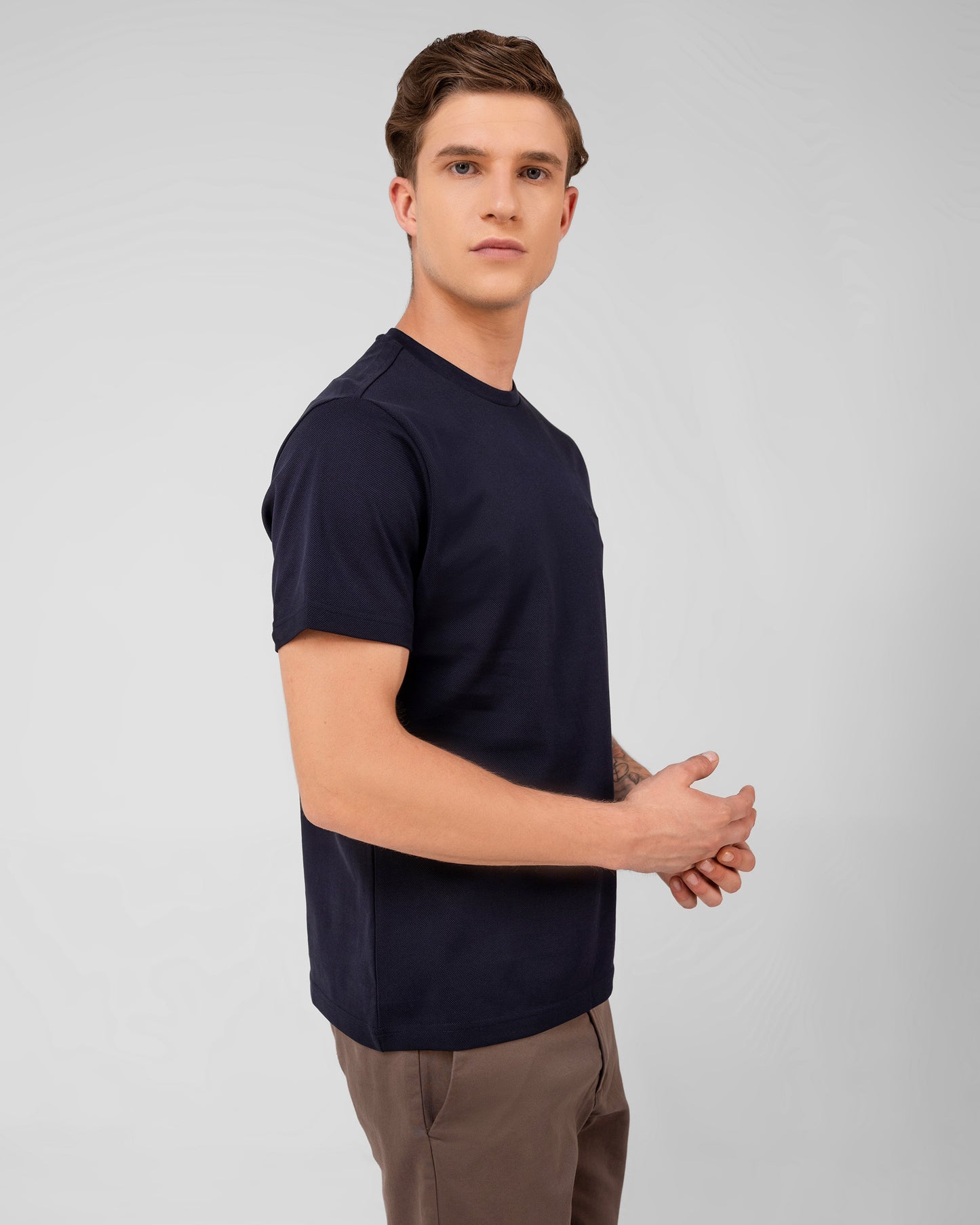 Reserve Crew T Shirt Pique Midnight Navy