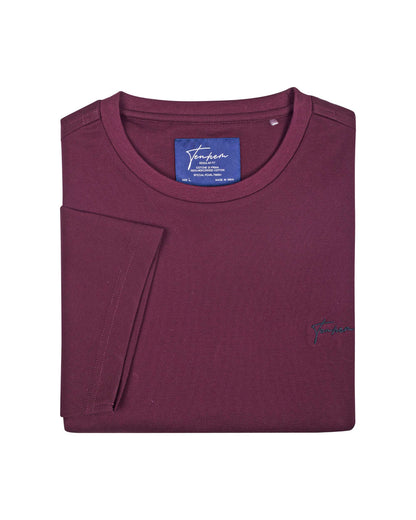Reserve Crew T Shirt Pique Burgundy