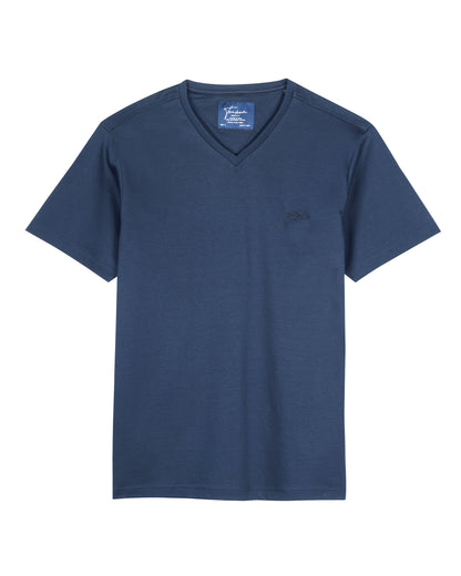 Branded T-Shirt for Men | Reserve V Neck Interlock Midnight Navy