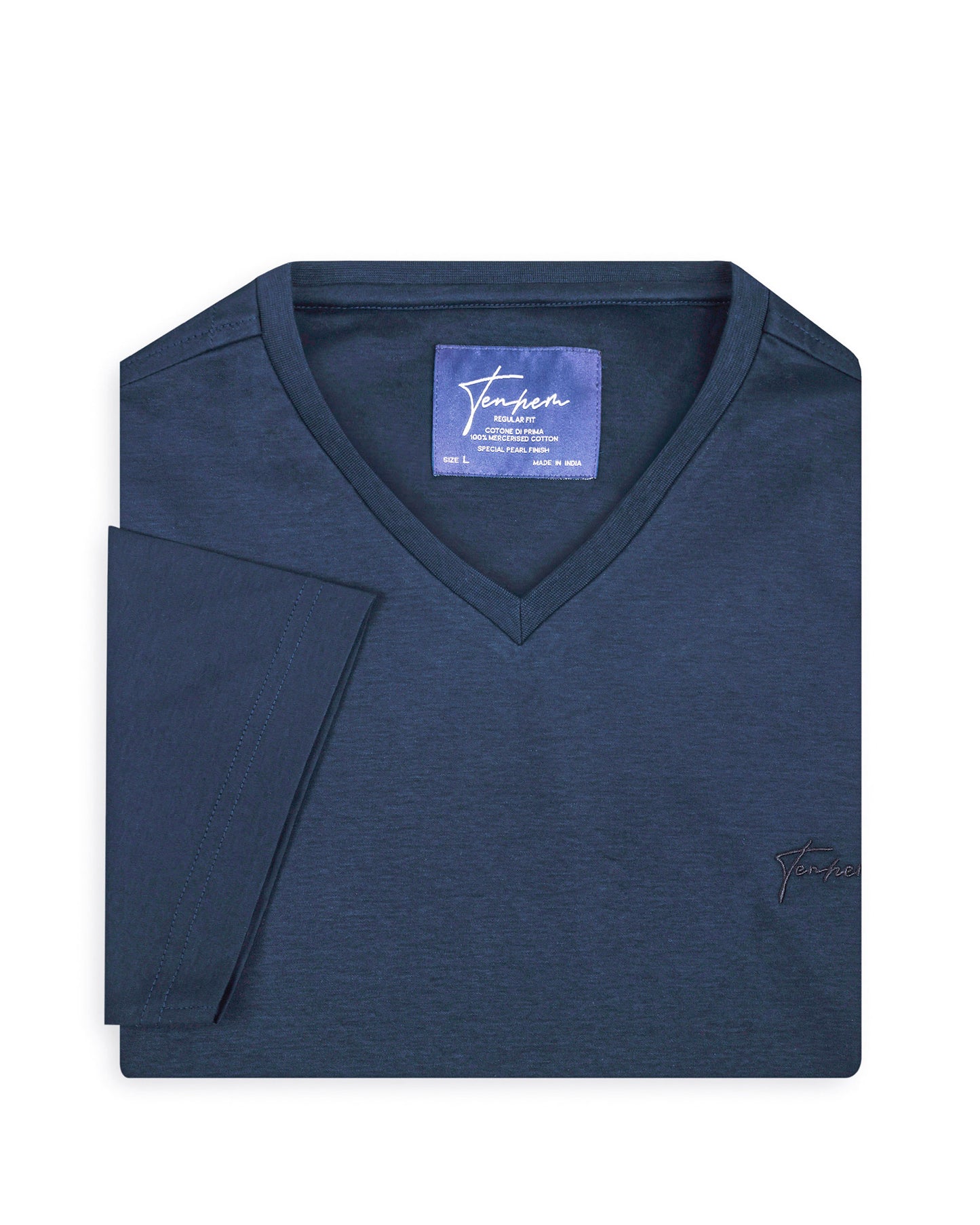 Reserve V Neck Interlock Midnight Navy
