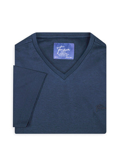 Branded T-Shirt for Men | Reserve V Neck Interlock Midnight Navy