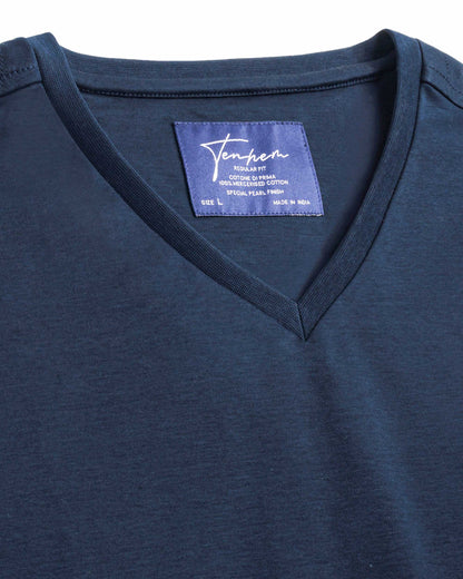 Branded T-Shirt for Men | Reserve V Neck Interlock Midnight Navy