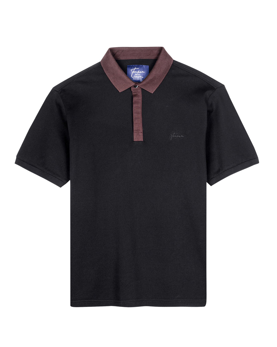 Ruby Black Mercerised Premium Cotton Piqué Men's Regular Fit Polo Shirt
