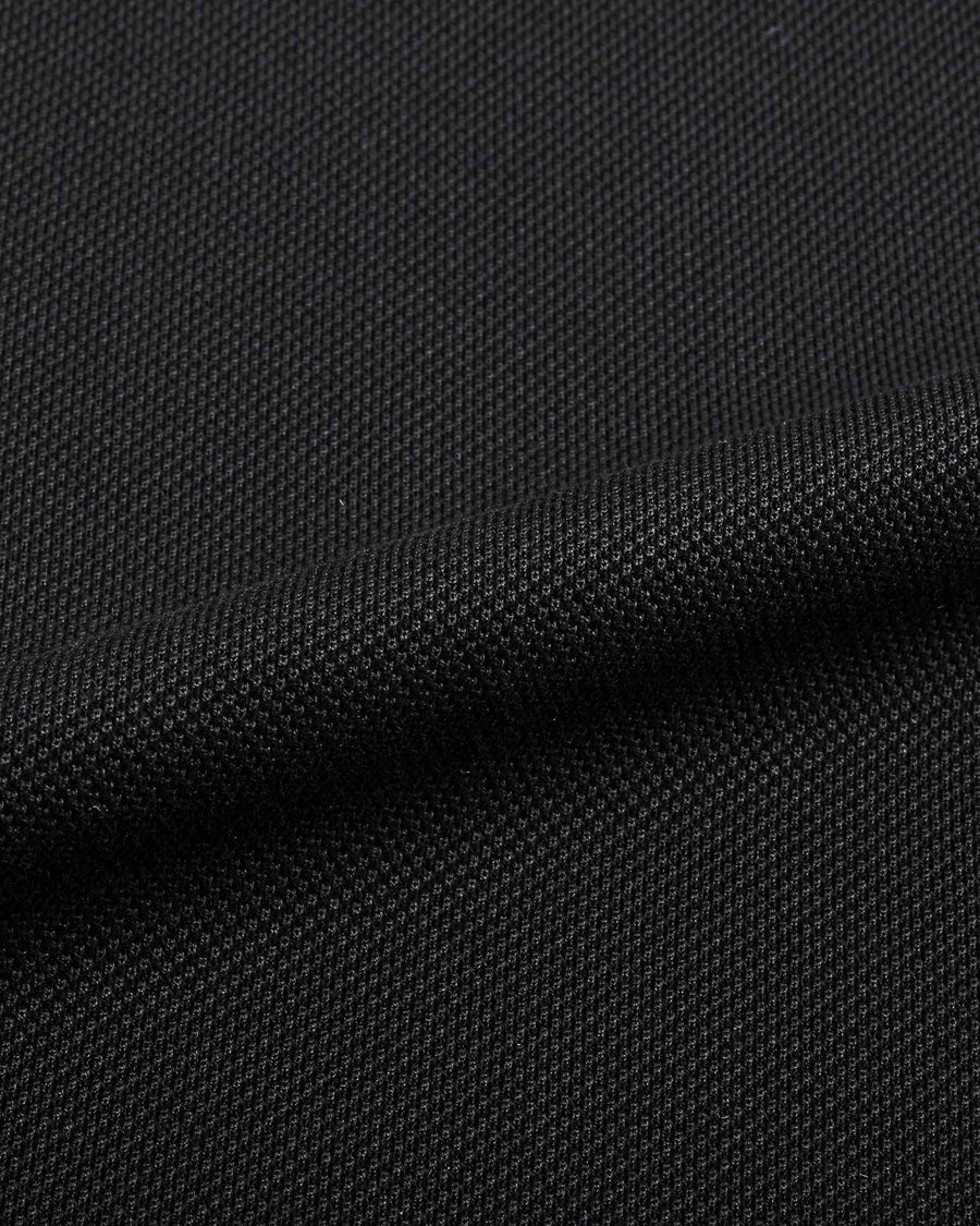 Coal Black Mercerised Luxury Cotton Piqué Men's Regular Fit Polo Shirt with Solid Polo
