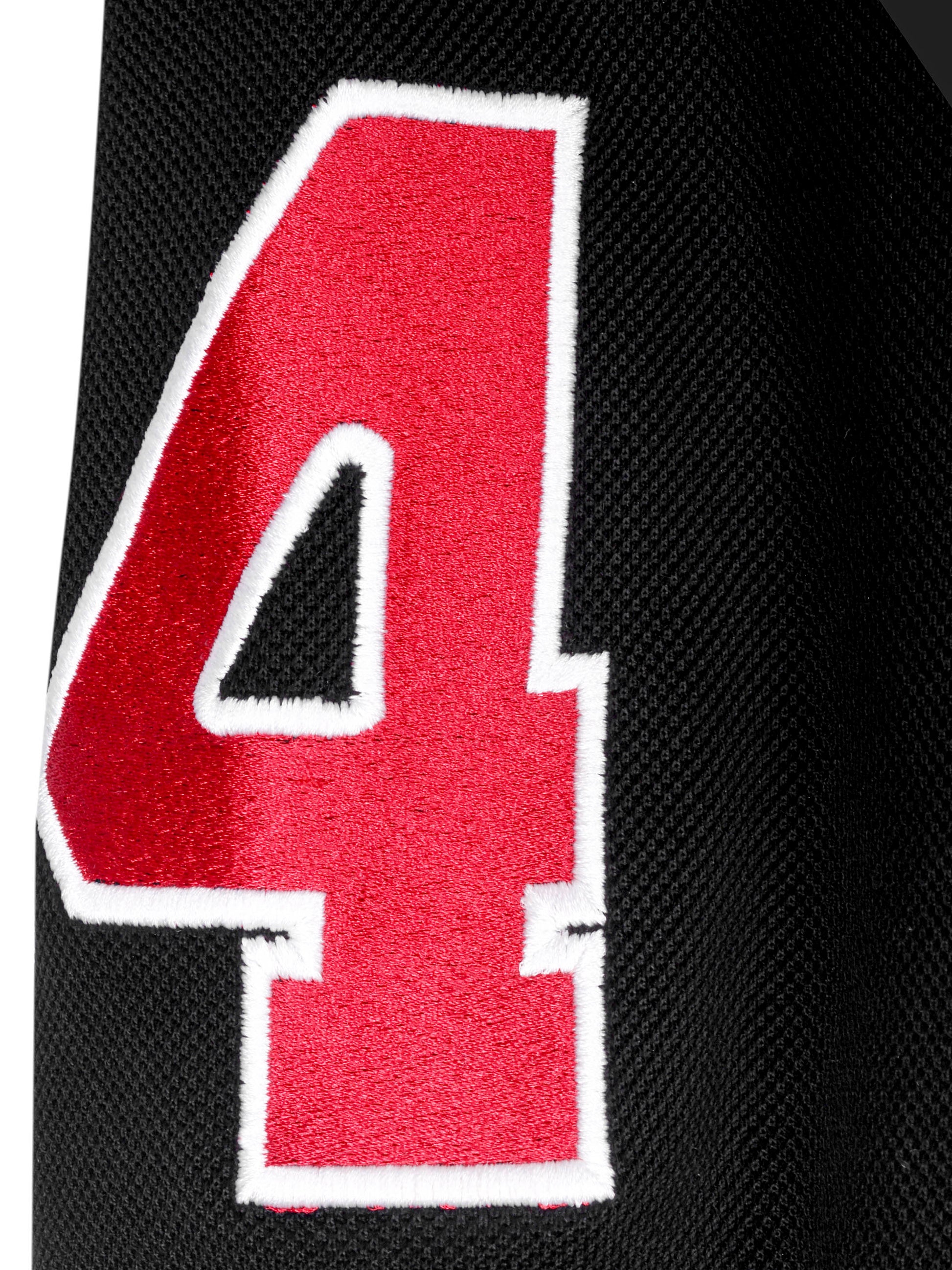 Branded black mercerised cotton polo shirt with Cantermark emblem and refined pique texture – TENHEM
