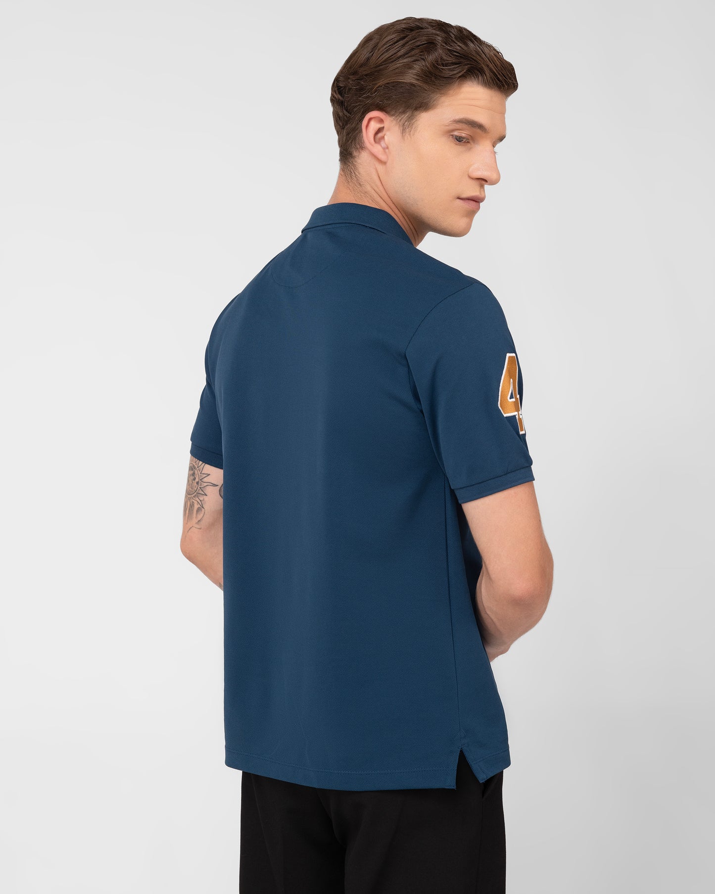 Teal Polo T-shirt Embroidered Mercerised Cotton Pique