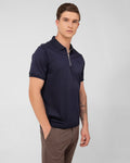 Edge Zipper Polo Interlock Midnight Navy