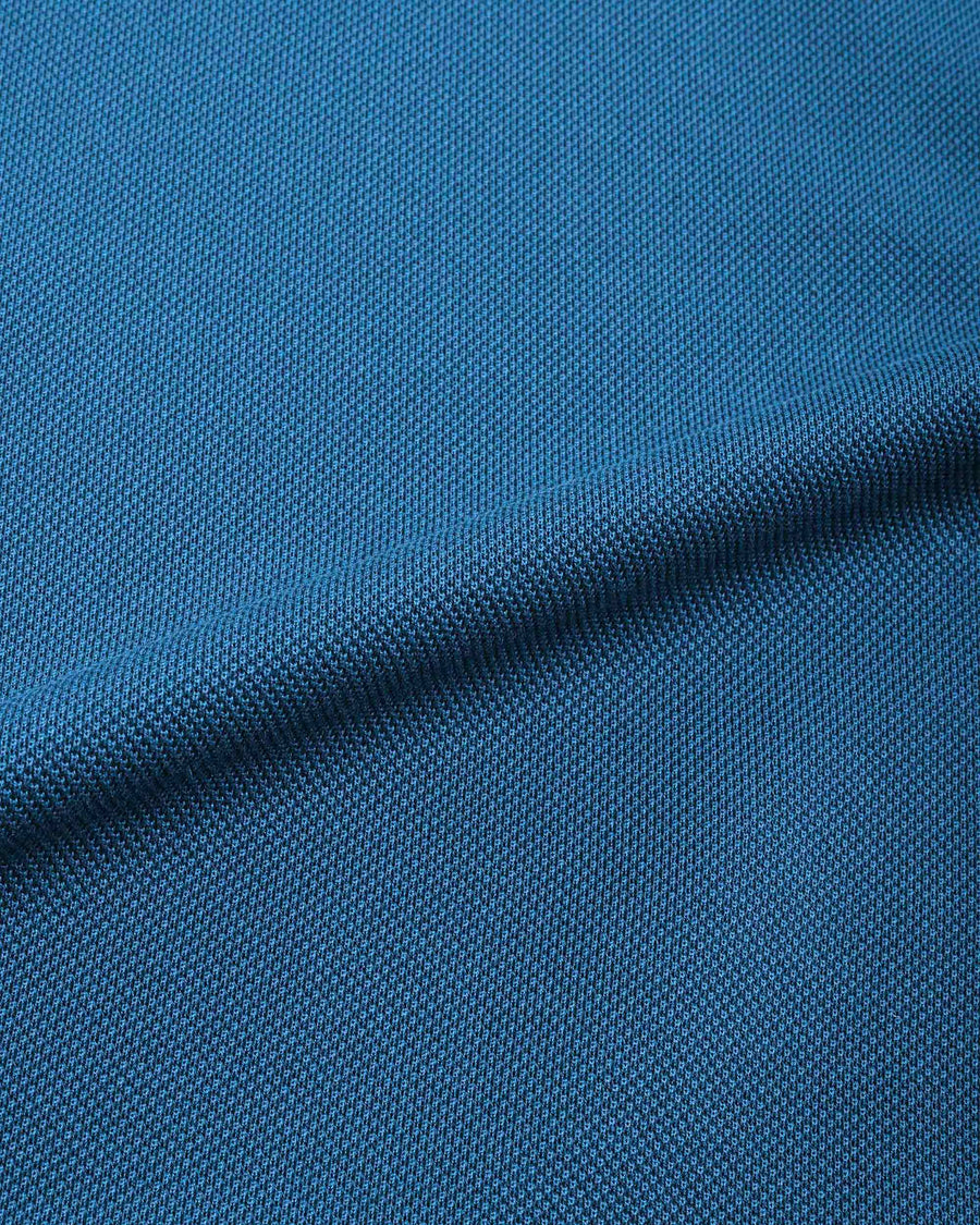 Petrol Blue Mercerised Premium Cotton Piqué Men's Regular Fit Polo T-Shirt with Solid Polo
