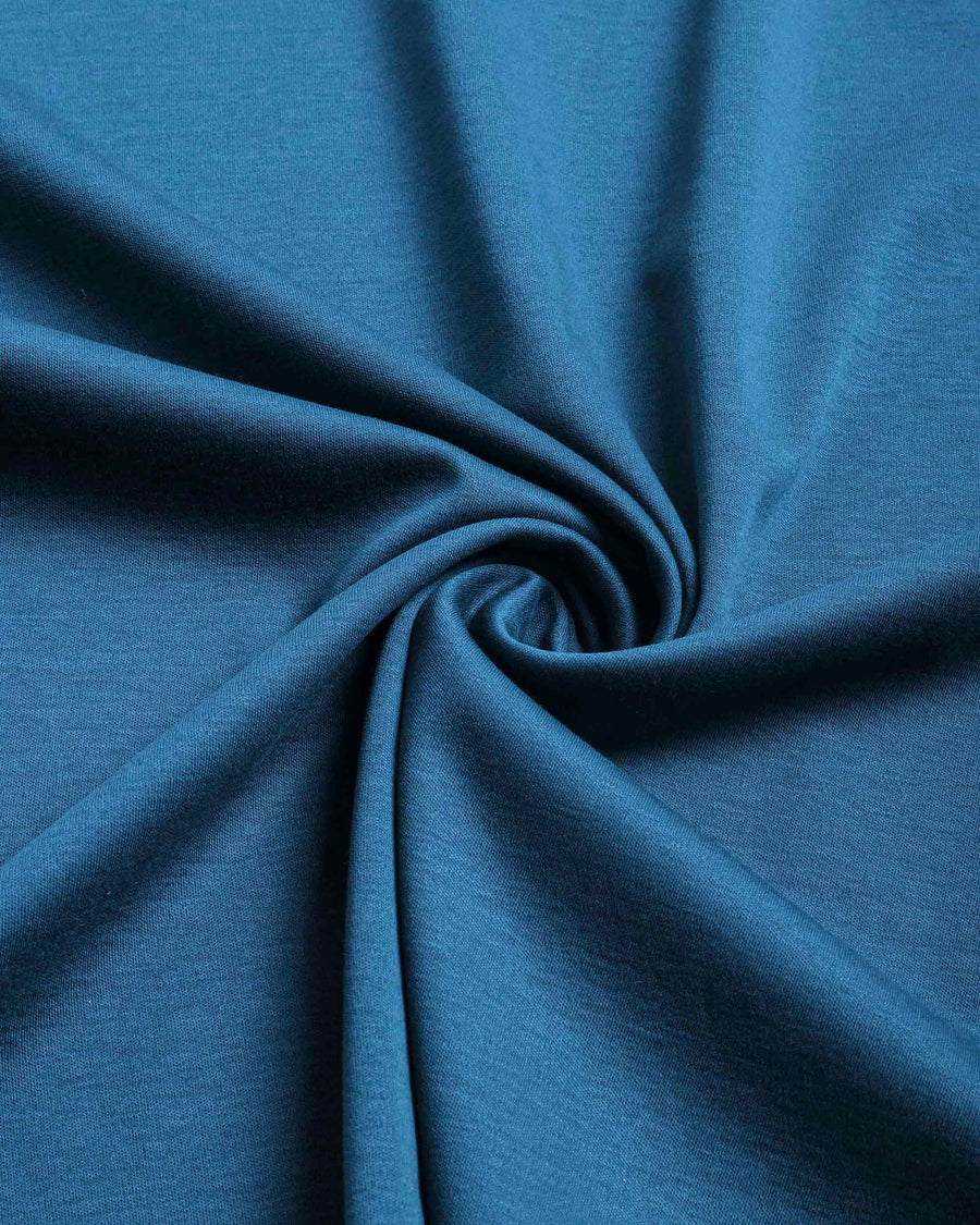 Teal Blue Mercerised Luxury Cotton Interlock Men's Regular Fit Polo Shirt with Broad Placket
