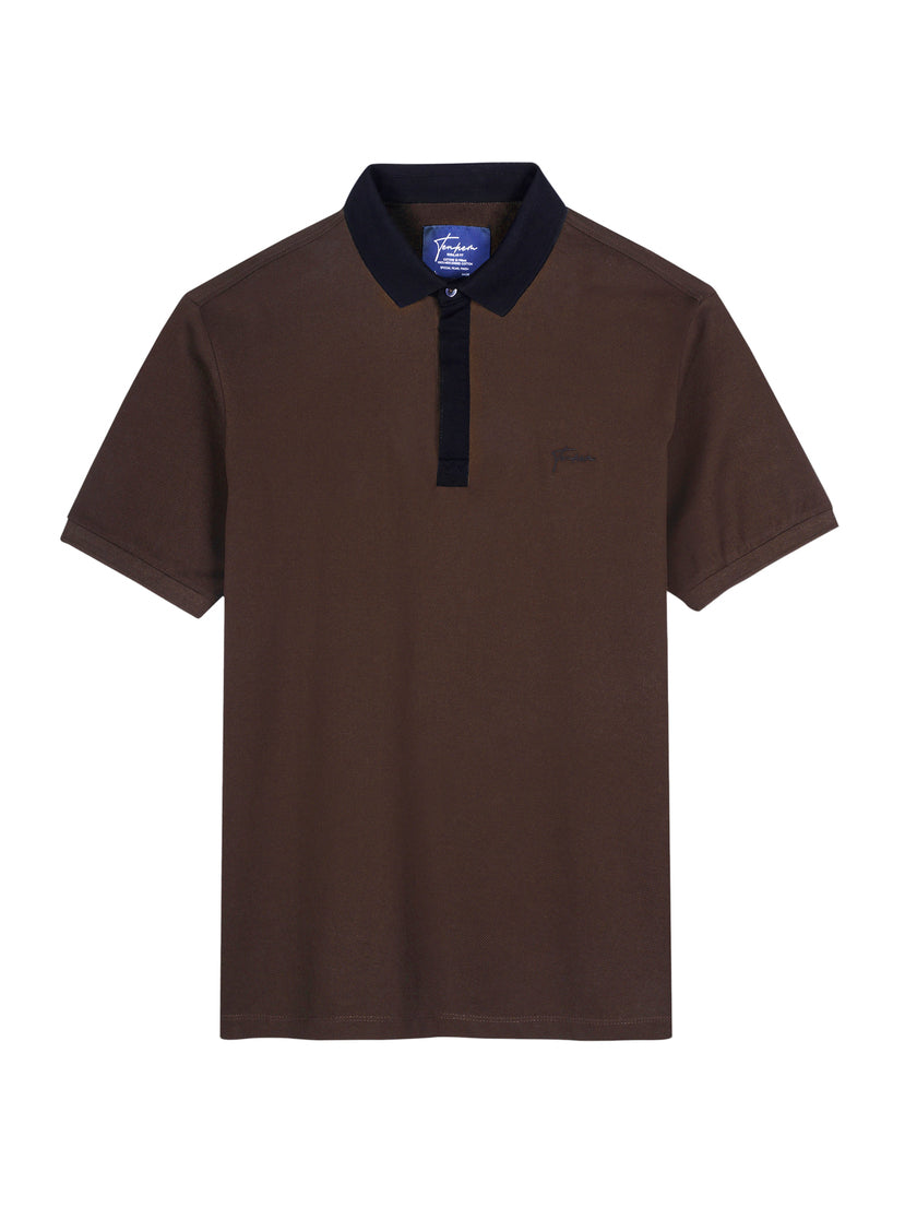 Luxury Polo T Shirt Contrast Collar