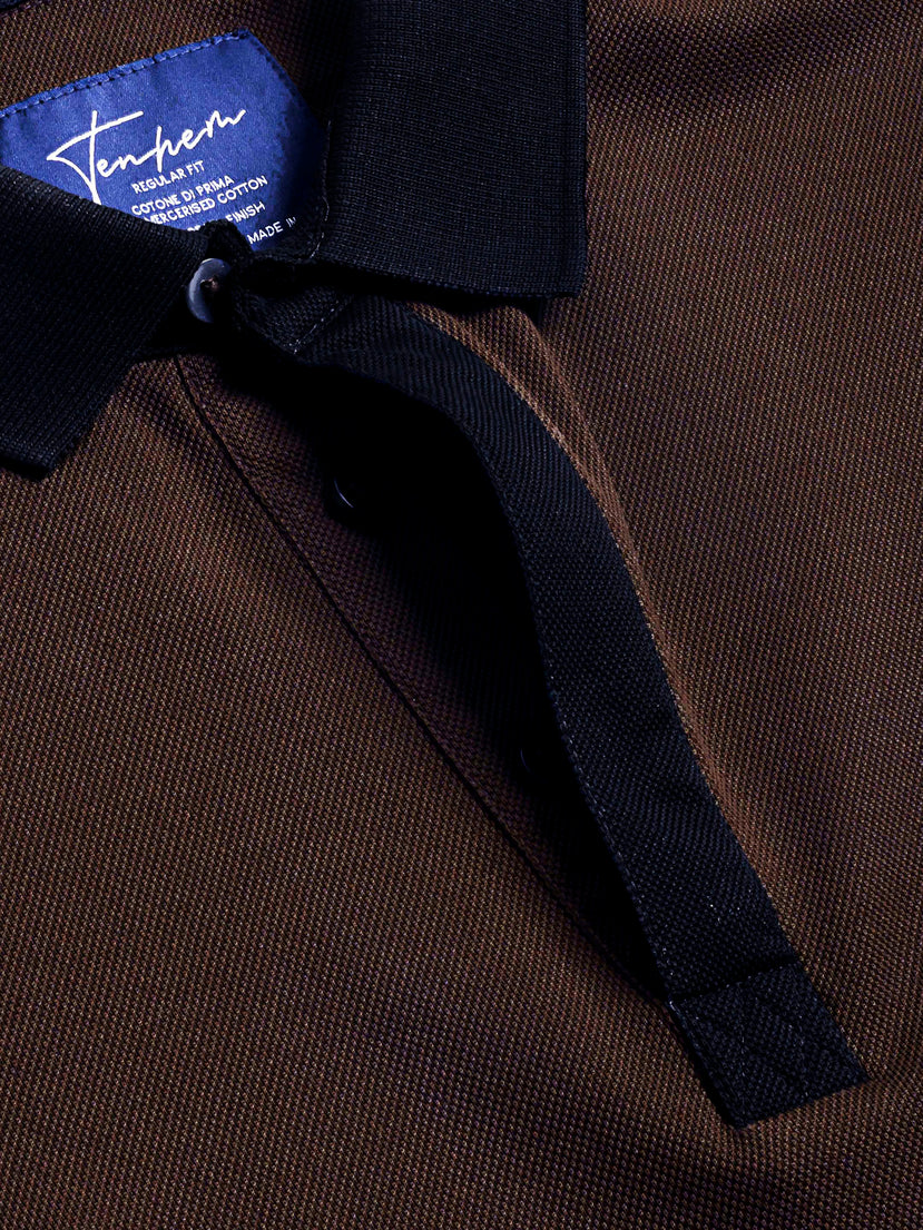 Luxury Polo T Shirt Contrast Collar